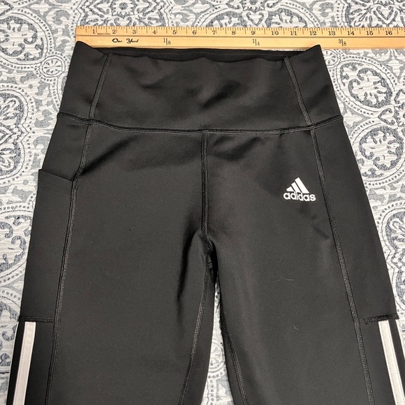 Adidas Aero Ready 7/8 3-Stripe Active Black High Waist Leggings size Small - Picture 8 of 14